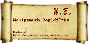 Wohlgemuth Boglárka névjegykártya